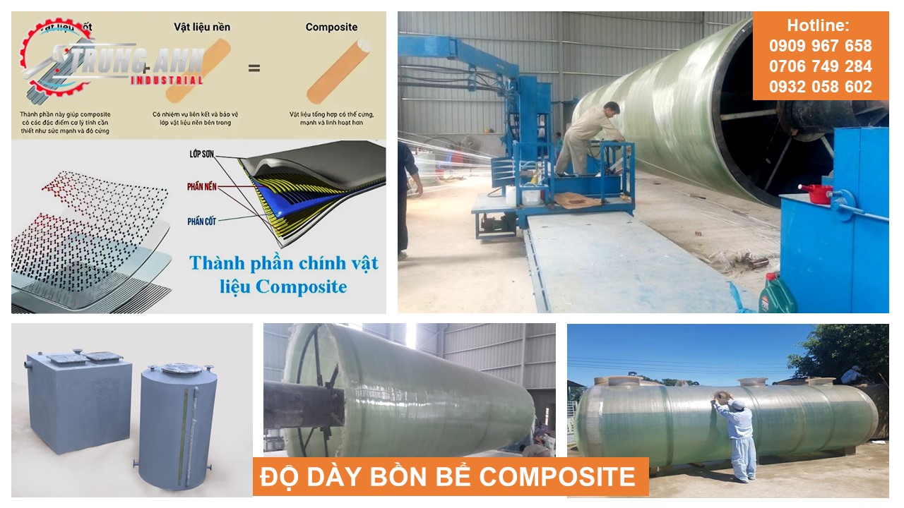 độ dày bồn bể composite