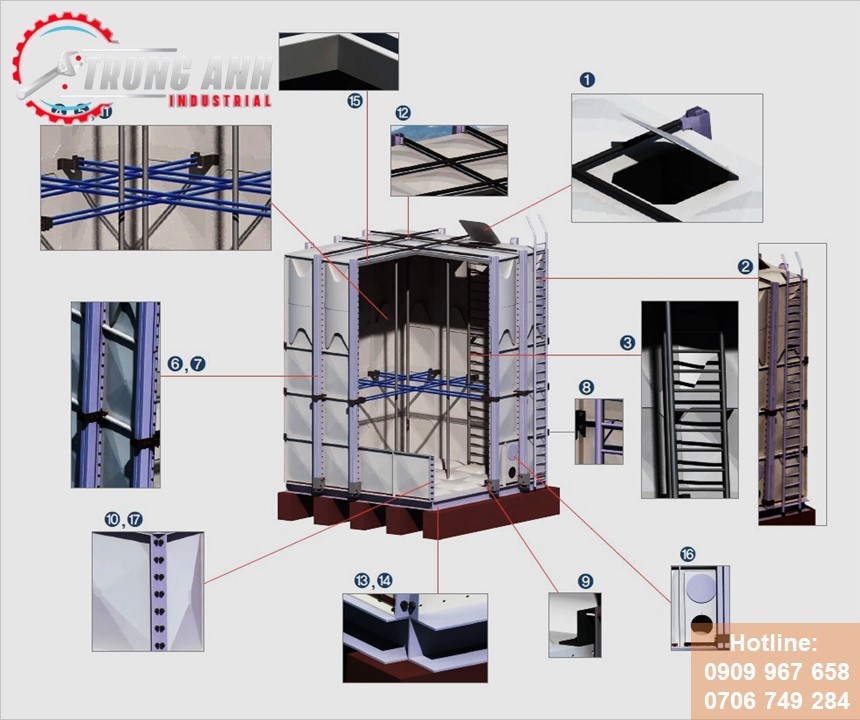 bồn composite lắp ghép
