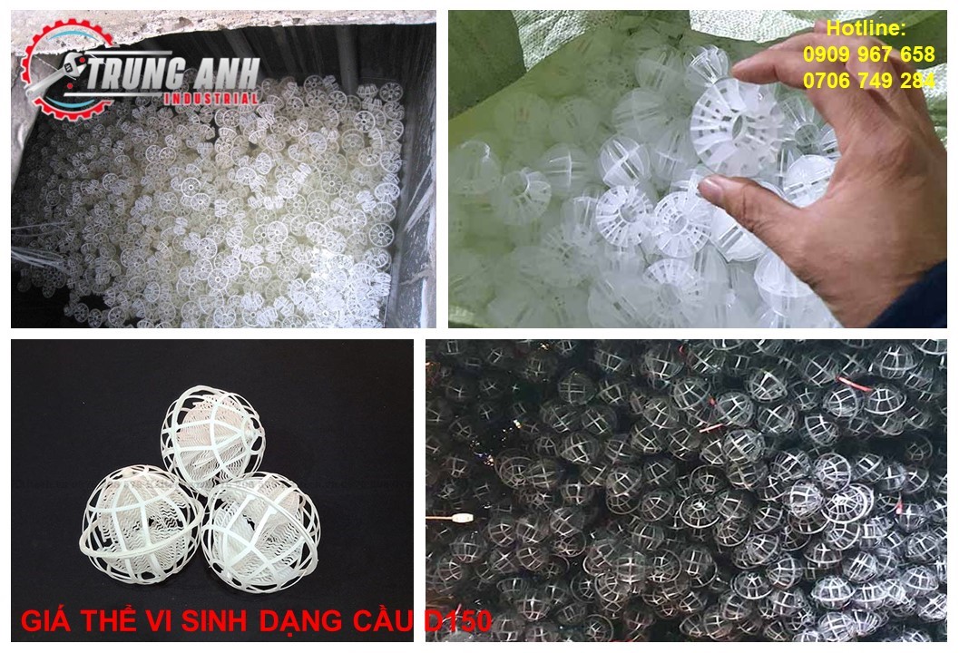 giá thể vi sinh dạng cầu d150 -trung anh