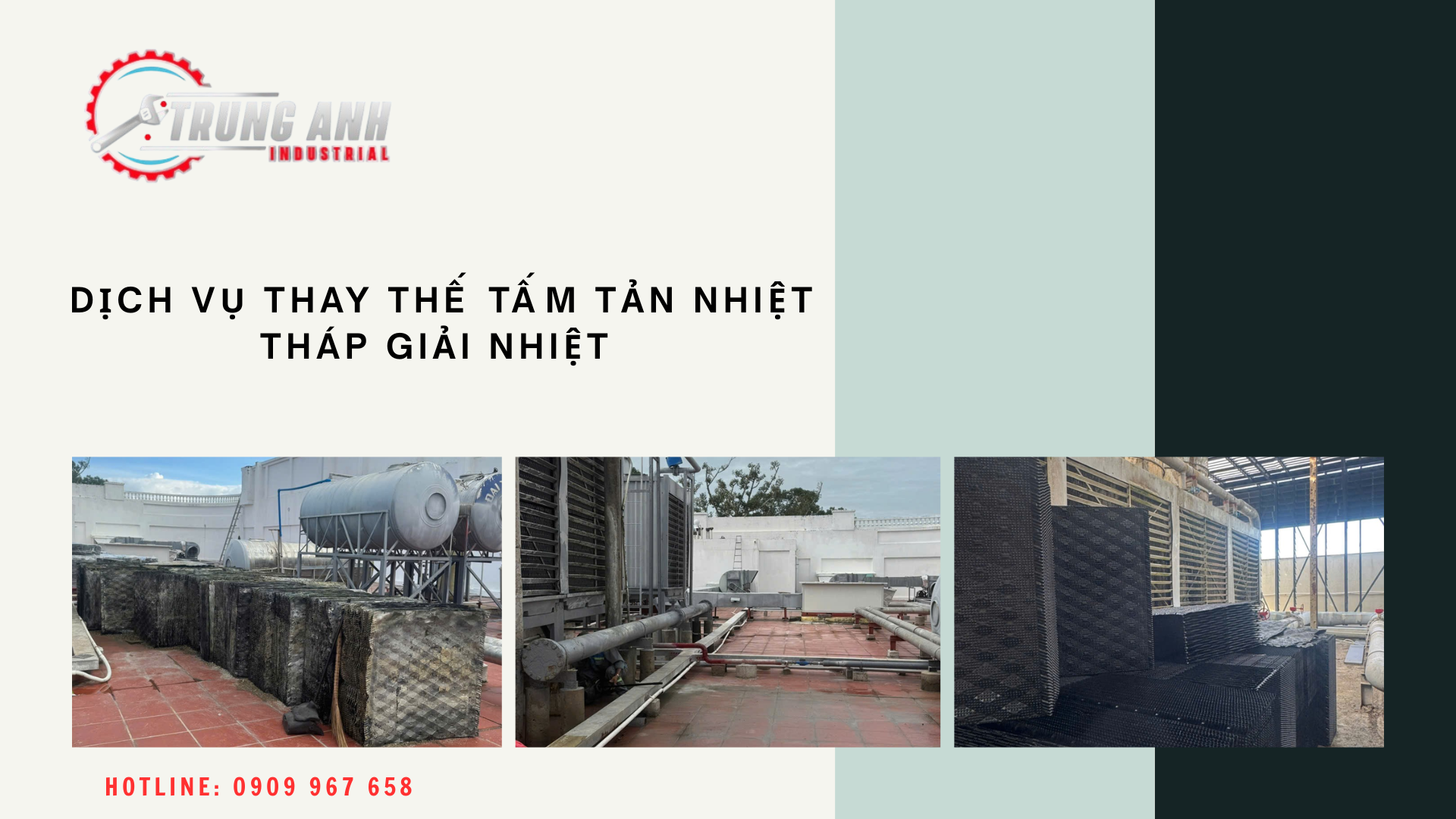 thay thế tấm tản nhiệt tháp giải nhiệt