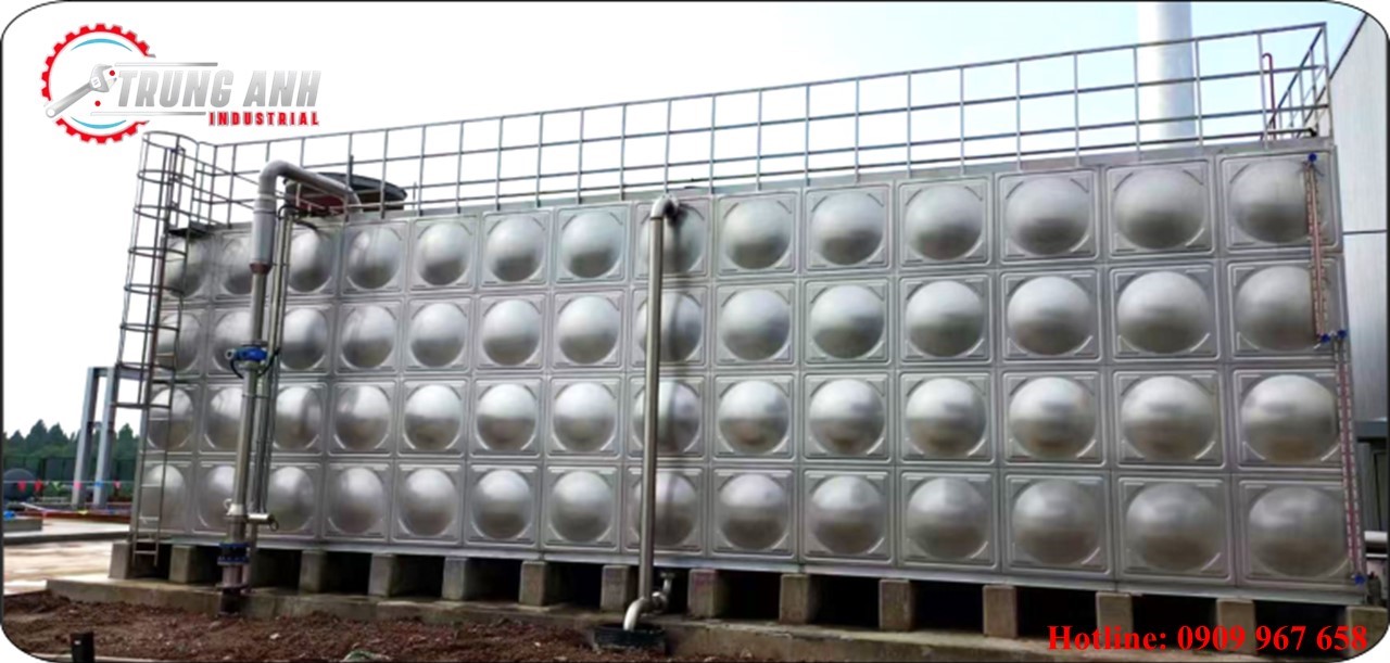 thi công bồn lắp ghép inox công nghiệp