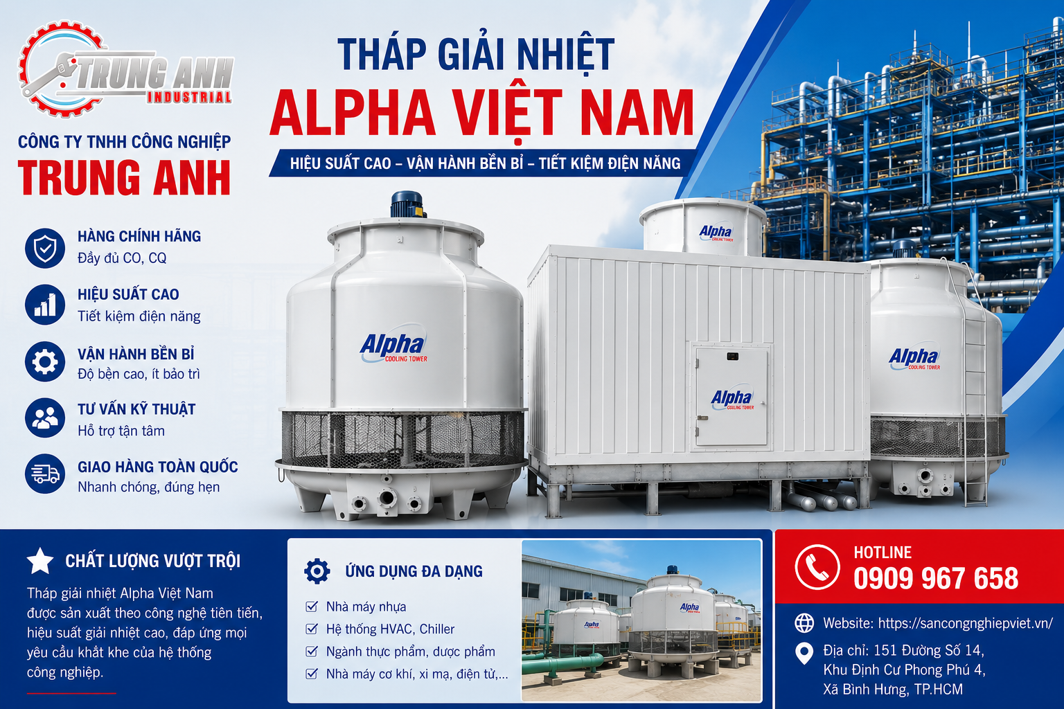 đại lý chính hãng tháp giải nhiệt Alpha