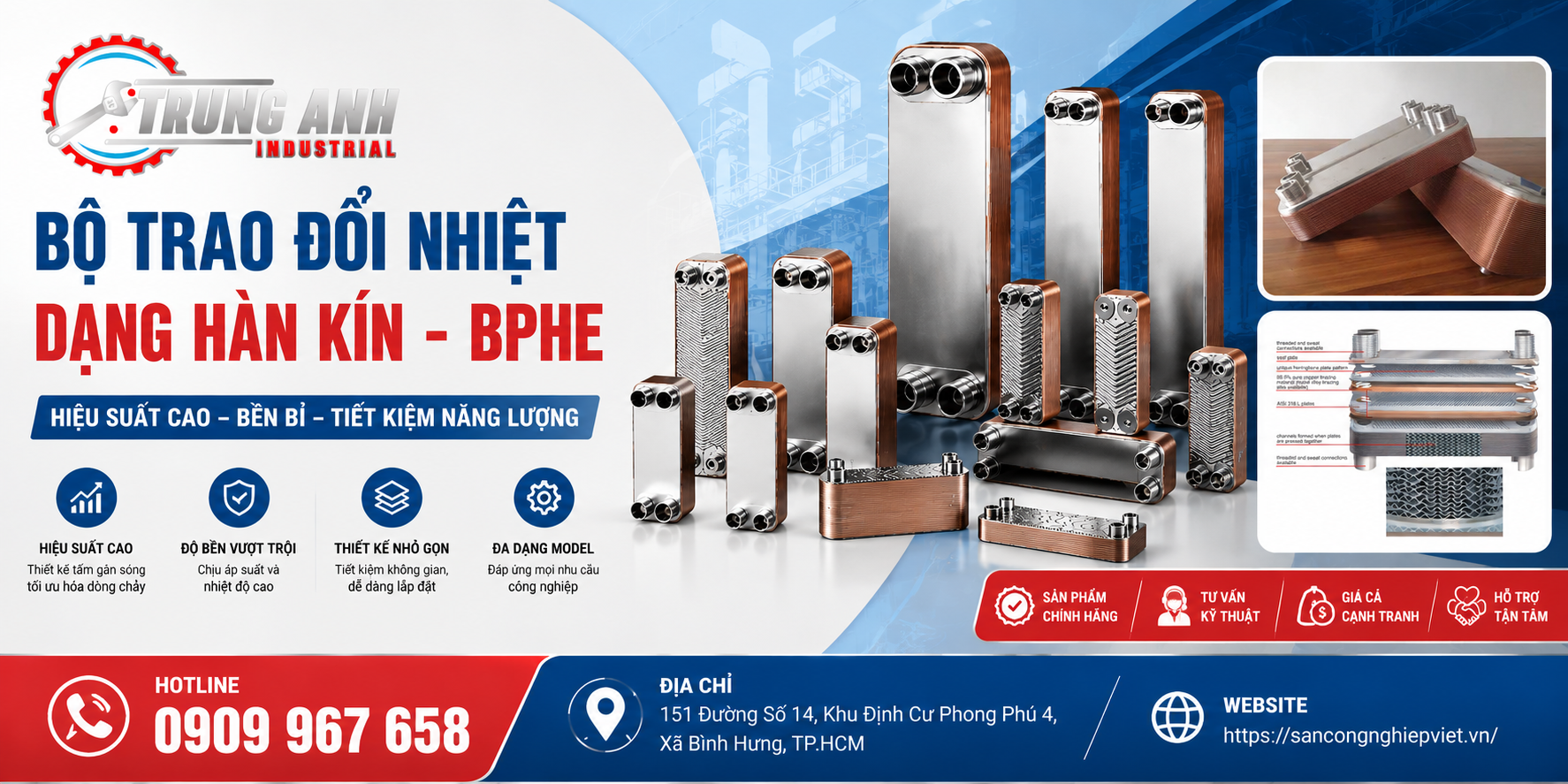 cung cấp bộ trao đổi nhiệt dạng hàn kín