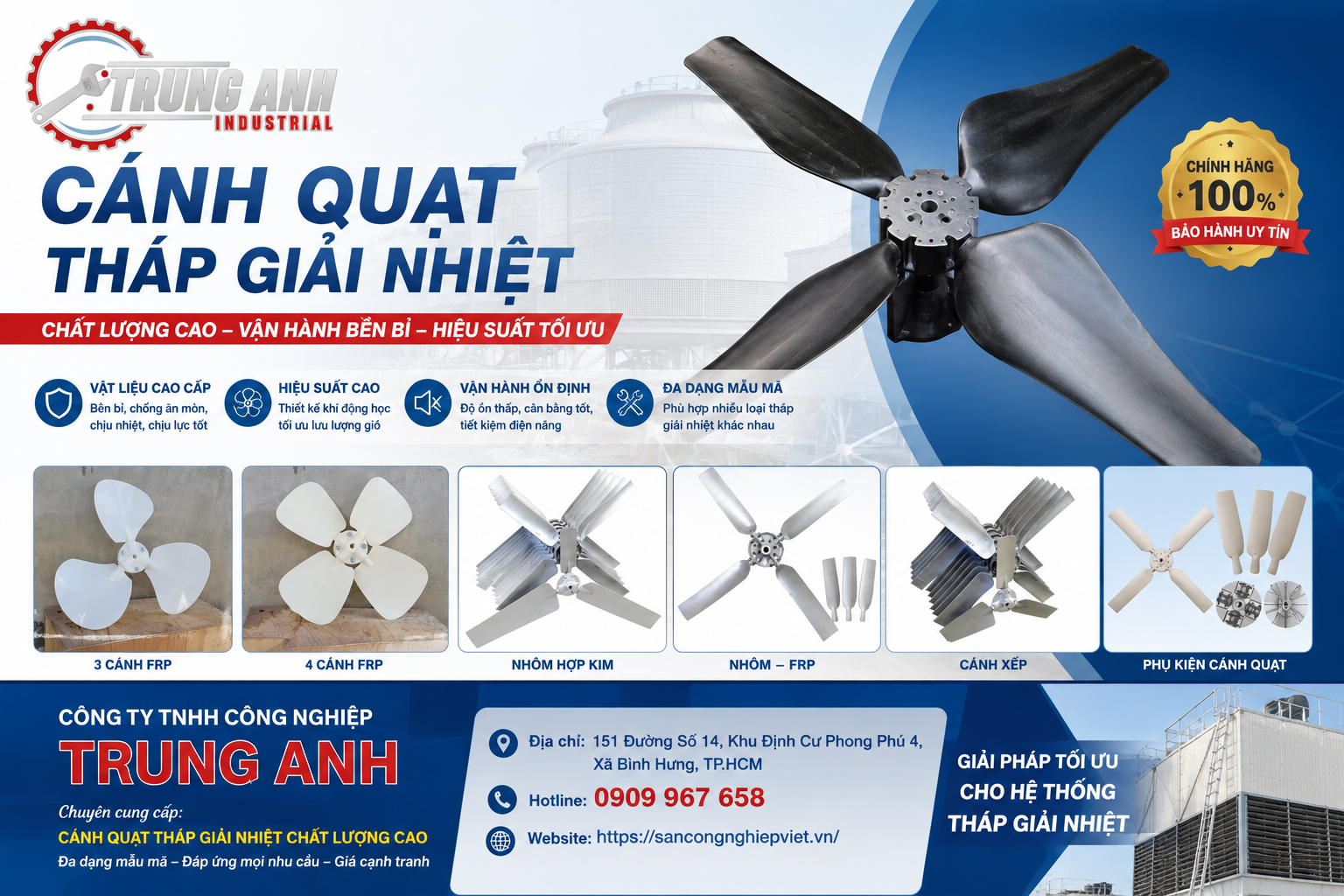 mua cánh quạt tháp giải nhiệt ở đâu giá tốt