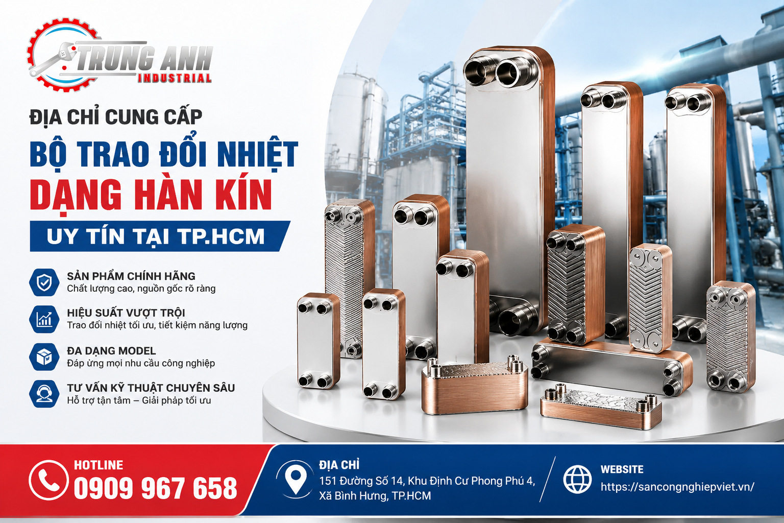 địa chỉ mua bộ trao đổi nhiệt dạng hàn kín -bphe