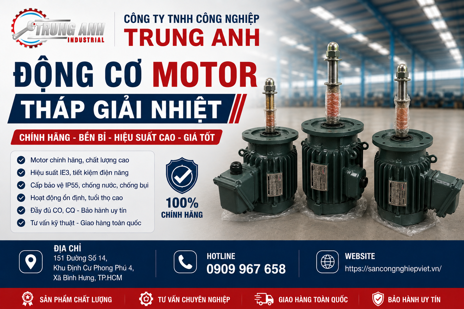 Mua motor tháp giải nhiệt chính hãng ở đâu