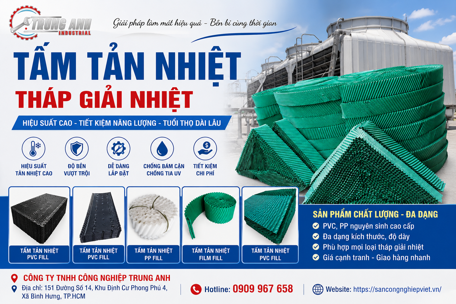 mua tấm tản nhiệt tháp giải nhiệt