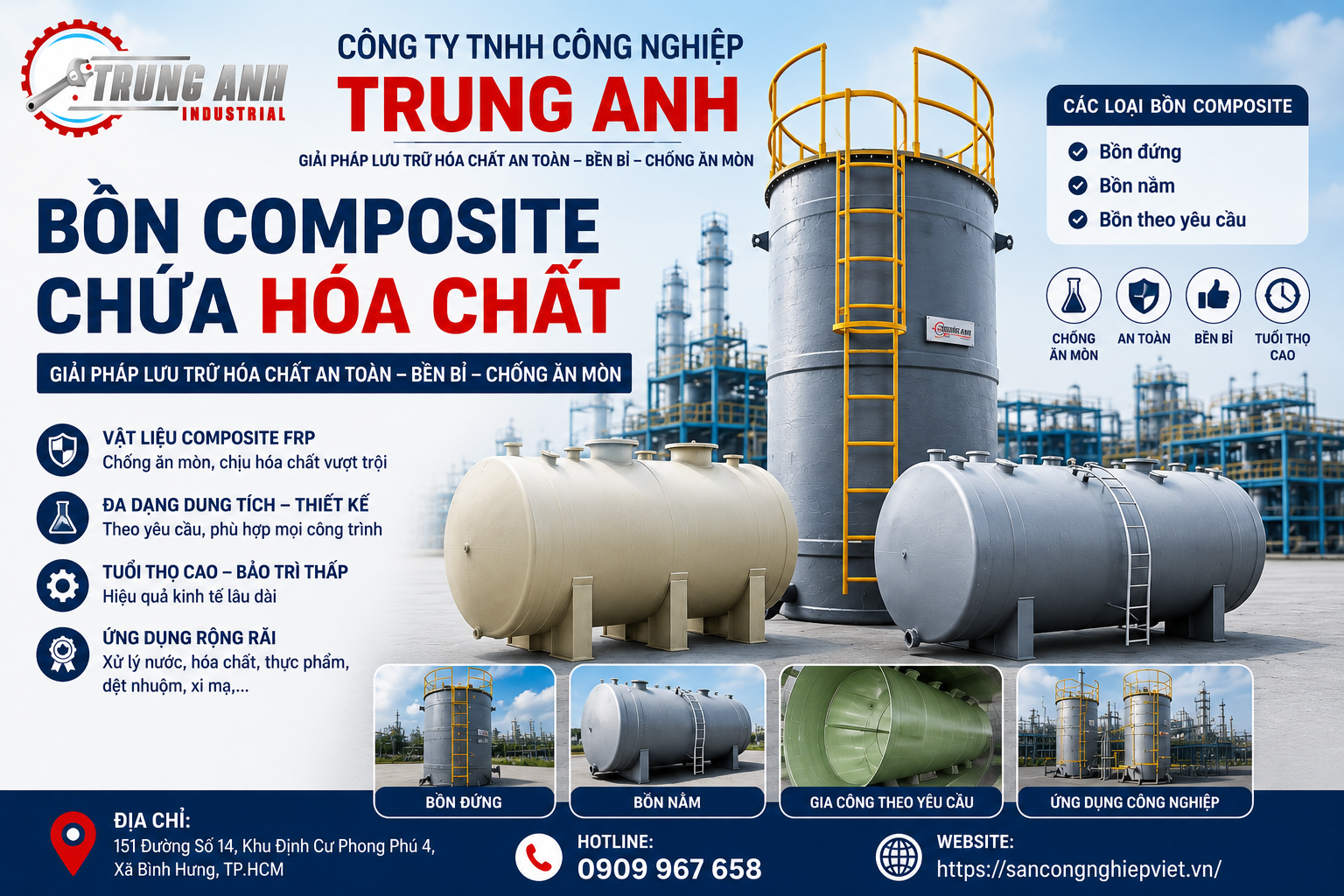 bồn composite chứa hóa chất