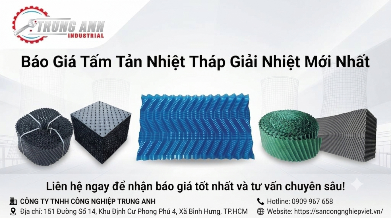 báo giá tấm tản nhiệt tháp giải nhiệt