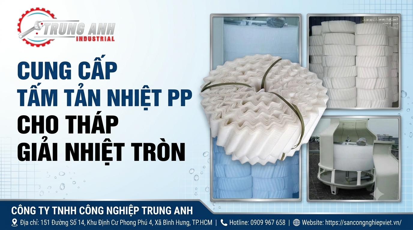 tấm tản nhiệt PP cho tháp giải nhiệt tròn