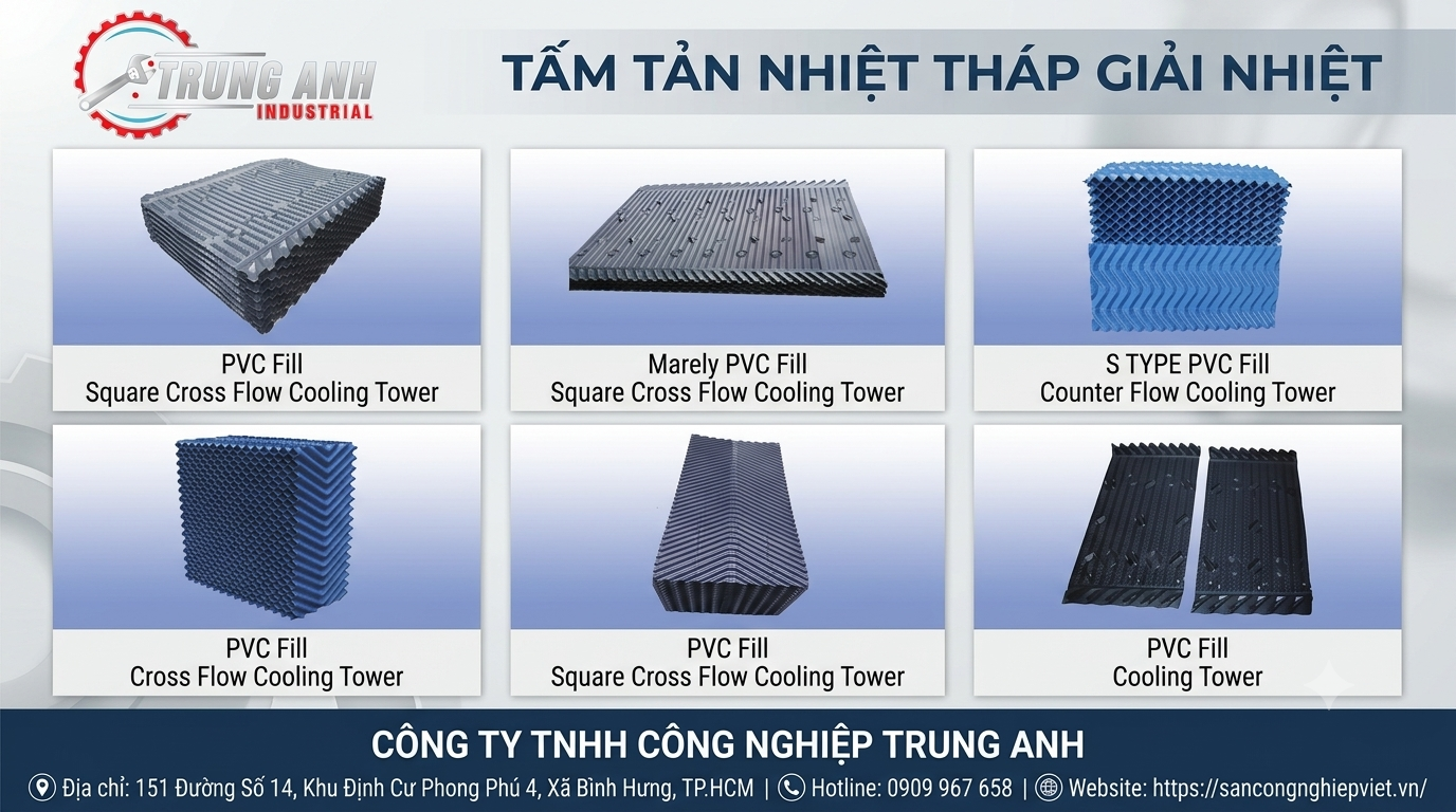 tấm tản nhiệt tháp giải nhiệt